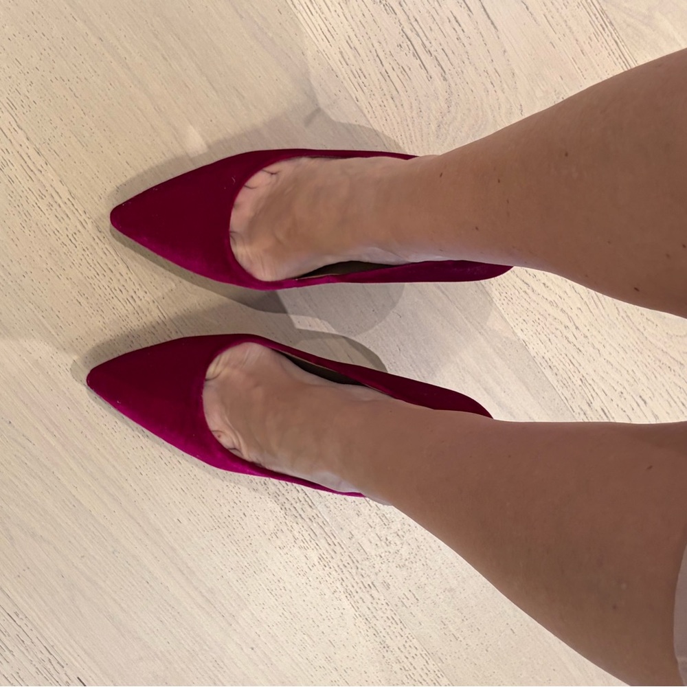 Sam Edelman Women's Pointed Toe Flats in Fuchsia Velvet